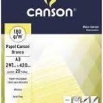 BLOCO CANSON BRANCO A3 180G 20F