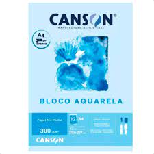 BLOCO AQUARELA CANSON A4 300G 12F