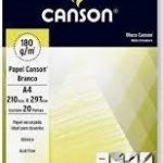 BLOCO CANSON BRANCO A4 180G 20F